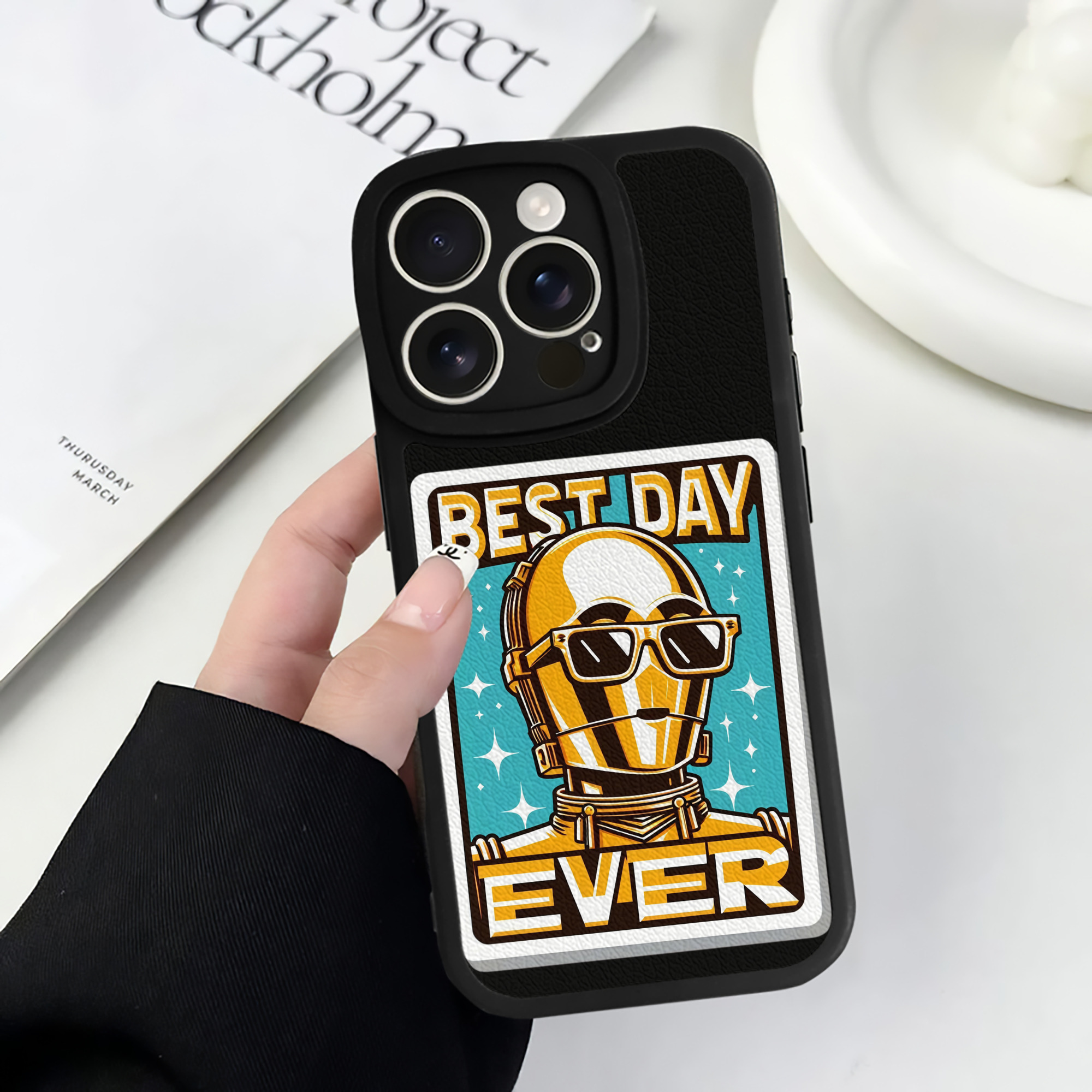 （画像用） スター・ウォーズ Star Wars 【iPhone 16シリーズ対応】シリコンスマホケース（レザー調） 材質：シリコン